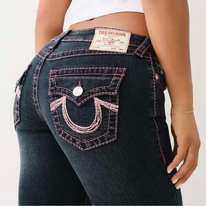 True Religion Billy Super T jeans with flap & pink stitching size 30